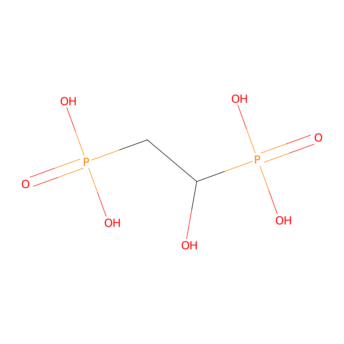 Phosphonic acid, (1-hydroxy-1,2-ethanediyl)bis- molecular structure, CAS 6851-61-2