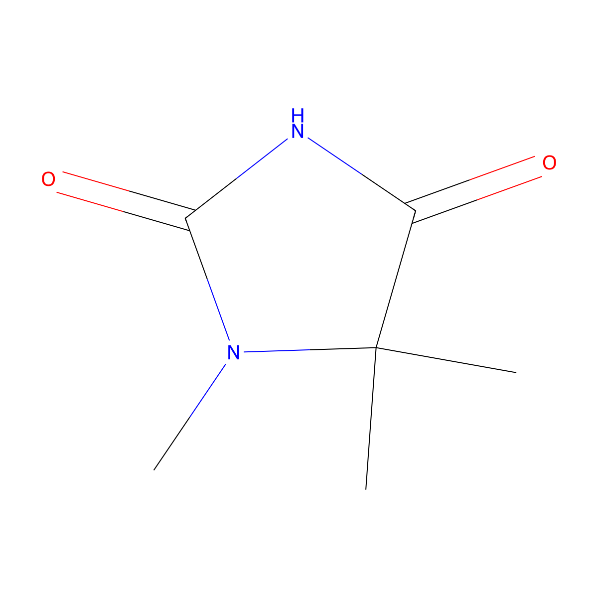 1,5,5-Trimethylimidazolidine-2,4-dione molecular structure, CAS 6851-81-6