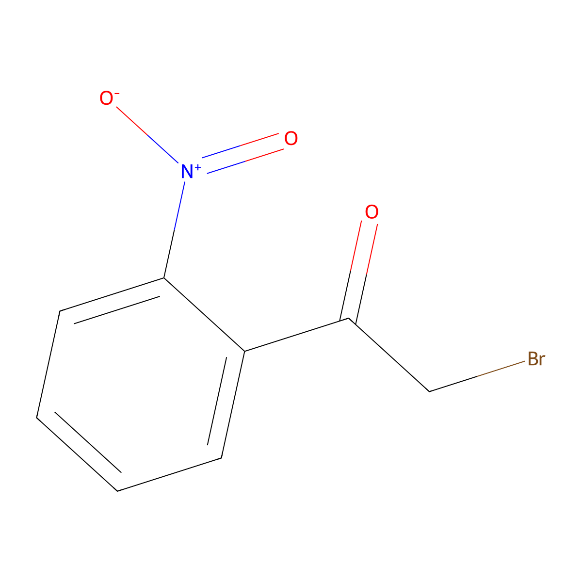 2-Bromo-2'-nitroacetophenone molecular structure, CAS 6851-99-6