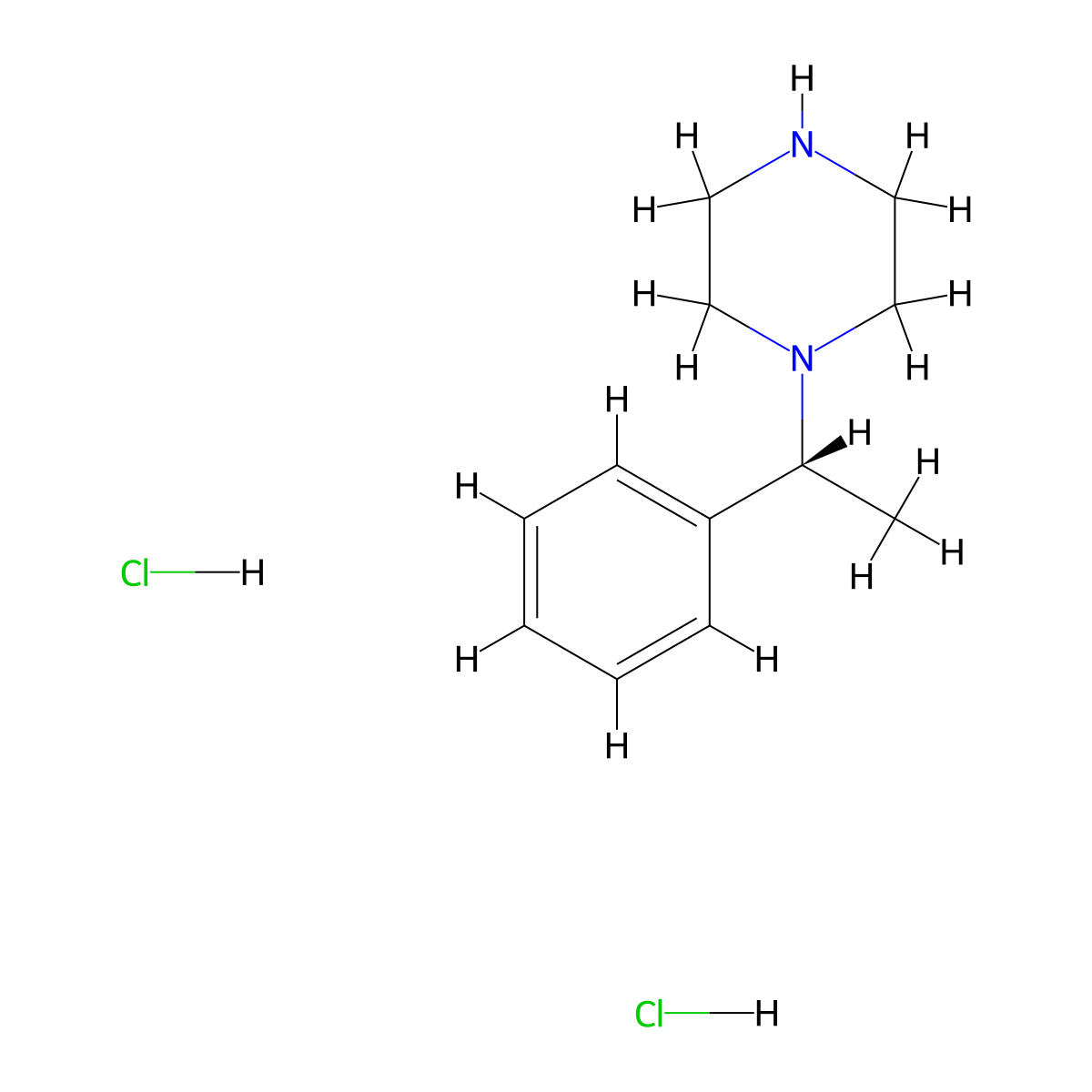 1-[(1R)-Phenylethyl]piperazine dihydrochloride molecular structure, CAS 685105-92-4