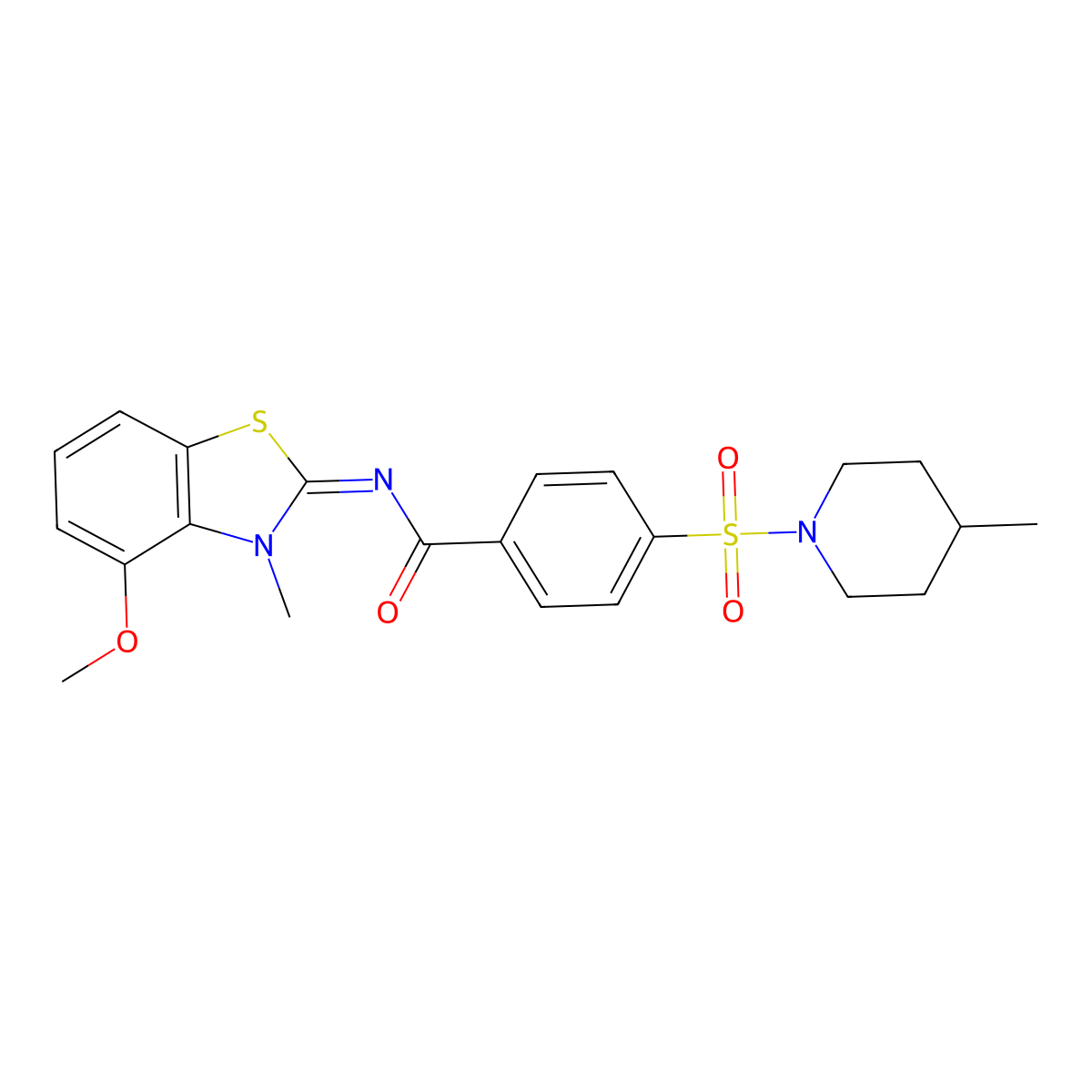 (E)-N-(4-methoxy-3-methylbenzo[d]thiazol-2(3H)-ylidene)-4-((4-methylpiperidin-1-yl)sulfonyl)benzamide molecular structure, CAS 685106-36-9