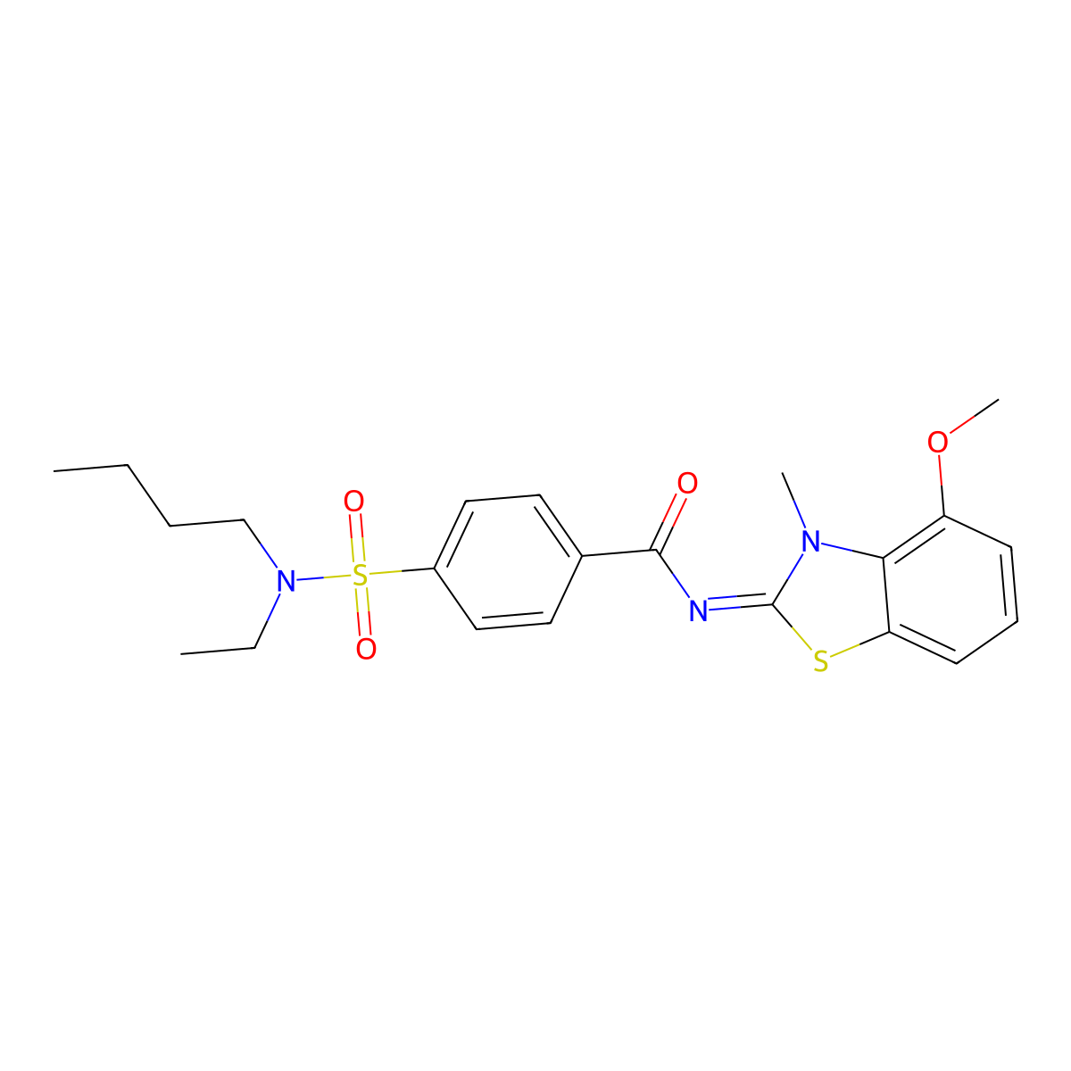(E)-4-(N-butyl-N-ethylsulfamoyl)-N-(4-methoxy-3-methylbenzo[d]thiazol-2(3H)-ylidene)benzamide molecular structure, CAS 685106-45-0