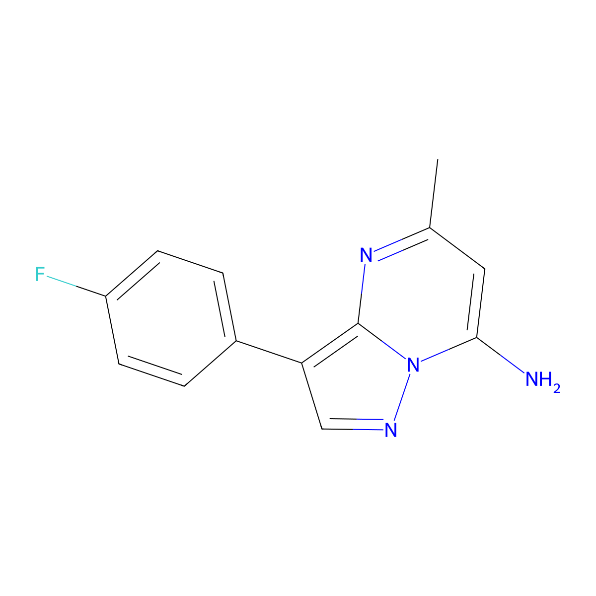 3-(4-Fluorophenyl)-5-methylpyrazolo[1,5-a]pyrimidin-7-amine molecular structure, CAS 685106-57-4