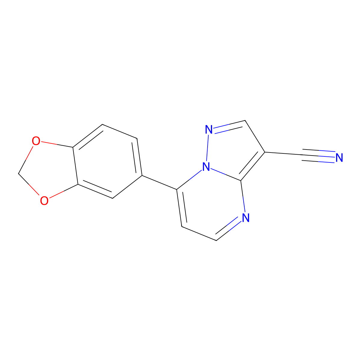 7-(1,3-Benzodioxol-5-yl)pyrazolo[1,5-a]pyrimidine-3-carbonitrile molecular structure, CAS 685106-66-5