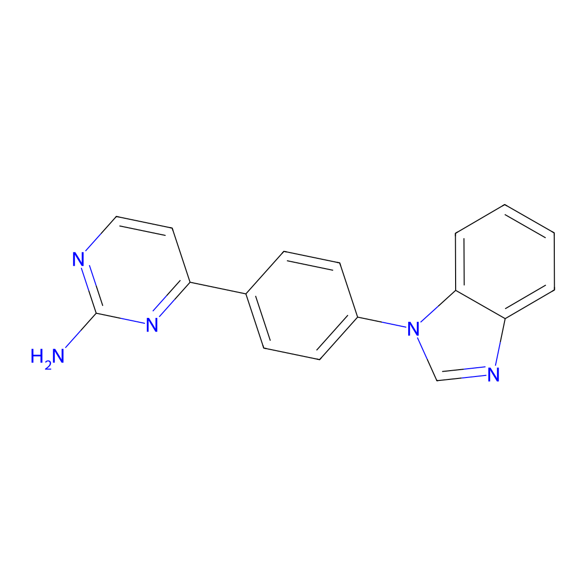 4-[4-(1H-1,3-benzimidazol-1-yl)phenyl]-2-pyrimidinylamine molecular structure, CAS 685106-69-8