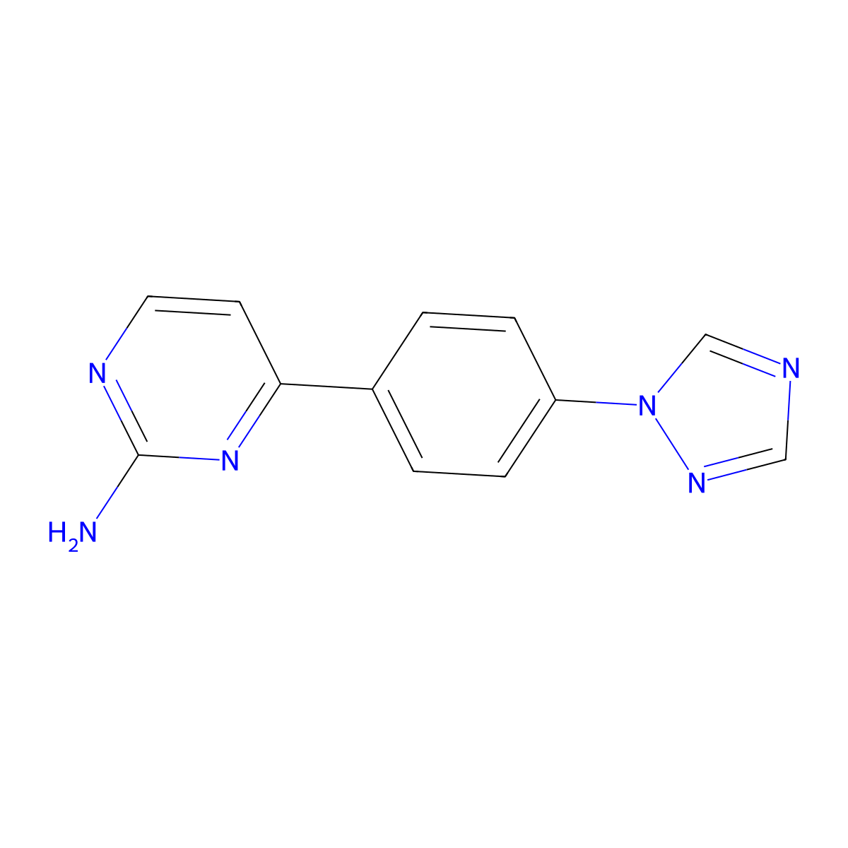 4-[4-(1H-1,2,4-triazol-1-yl)phenyl]-2-pyrimidinamine molecular structure, CAS 685106-75-6