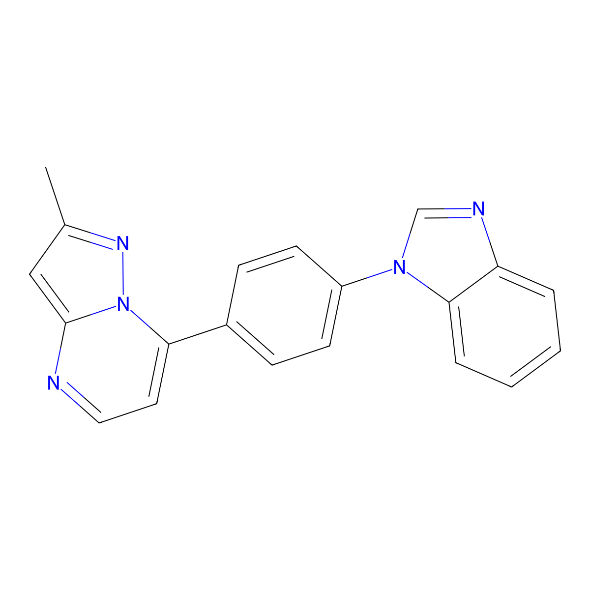 7-[4-(1H-1,3-benzimidazol-1-yl)phenyl]-2-methylpyrazolo[1,5-a]pyrimidine molecular structure, CAS 685106-78-9