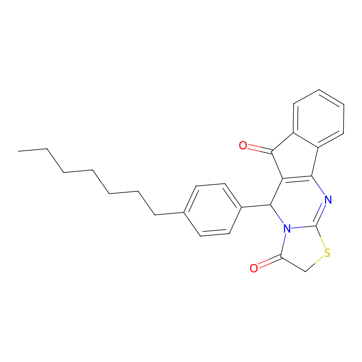 5-(4-heptylphenyl)indeno[1,2-d][1,3]thiazolo[3,2-a]pyrimidine-3,6(2H,5H)-dione molecular structure, CAS 685106-83-6