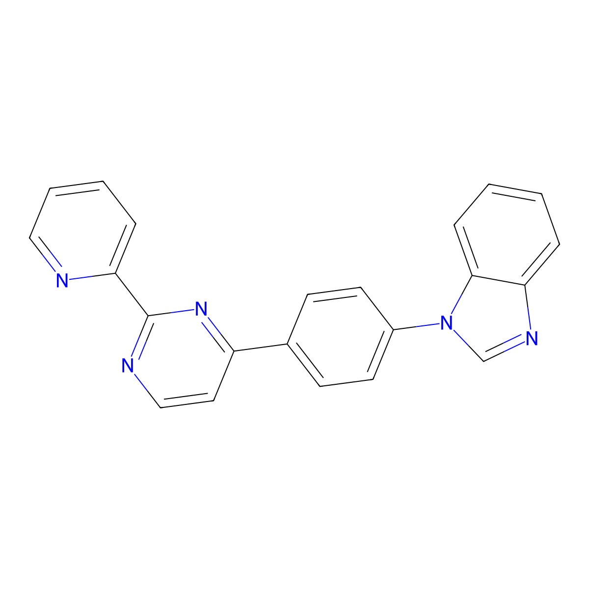 1-{4-[2-(2-pyridinyl)-4-pyrimidinyl]phenyl}-1H-1,3-benzimidazole molecular structure, CAS 685106-90-5