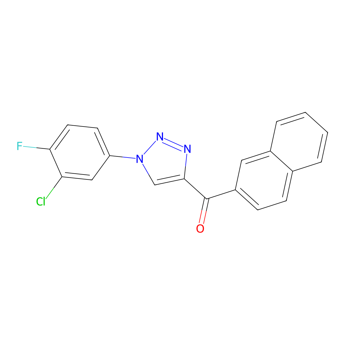 [1-(3-chloro-4-fluorophenyl)-1H-1,2,3-triazol-4-yl](2-naphthyl)methanone molecular structure, CAS 685107-11-3