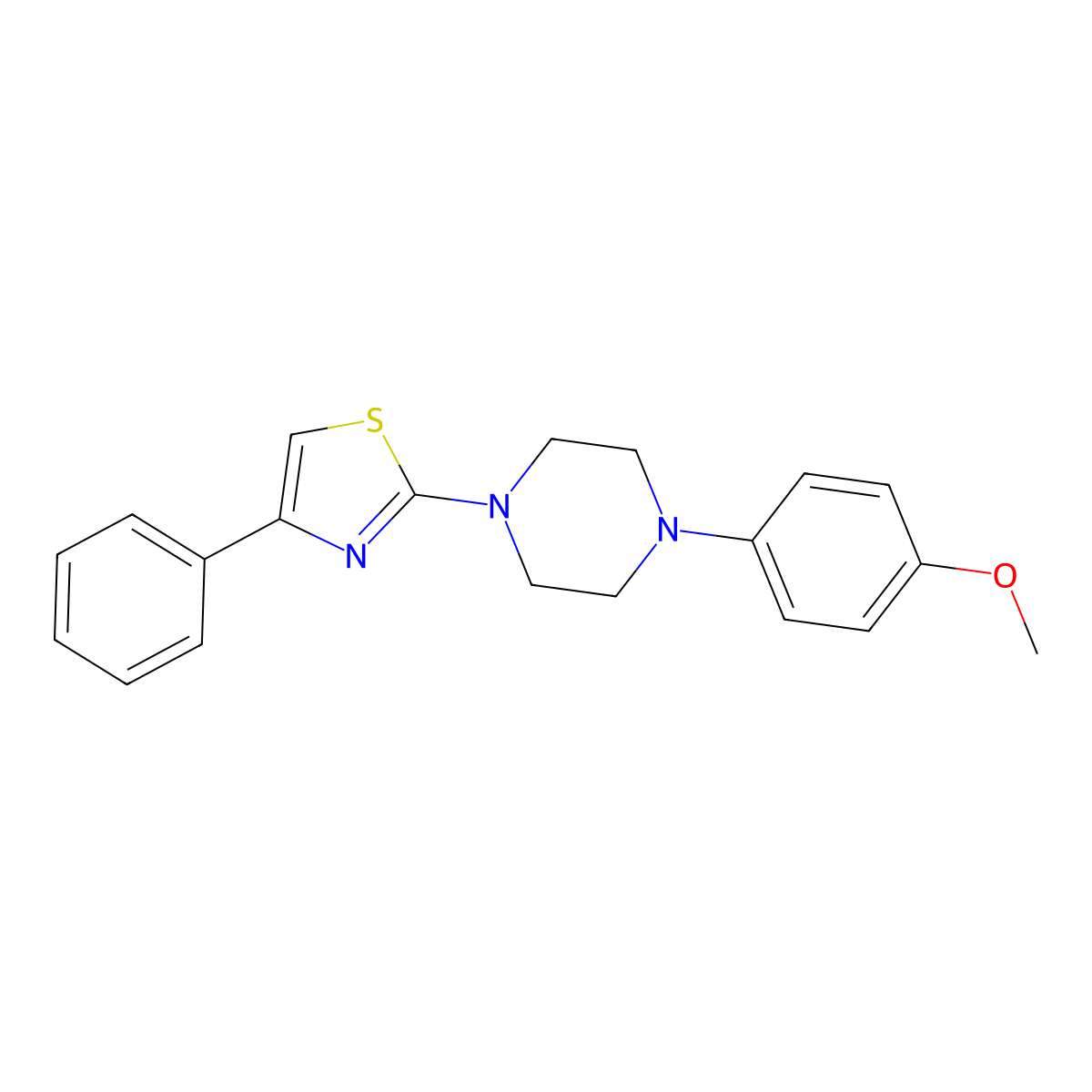 1-(4-Methoxyphenyl)-4-(4-phenyl-1,3-thiazol-2-yl)piperazine molecular structure, CAS 685107-19-1