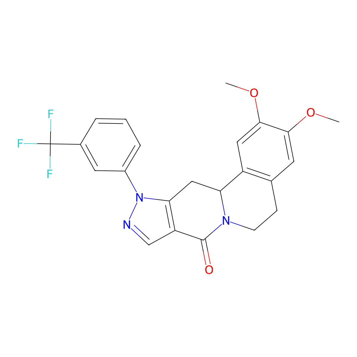 2,3-dimethoxy-11-[3-(trifluoromethyl)phenyl]-5,11,12,12a-tetrahydropyrazolo[3',4':4,5]pyrido[2,1-a]isoquinolin-8(6H)-one molecular structure, CAS 685107-27-1