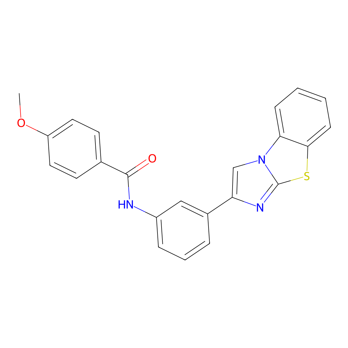 N-(3-imidazo[2,1-b][1,3]benzothiazol-2-ylphenyl)-4-methoxybenzenecarboxamide molecular structure, CAS 685107-39-5