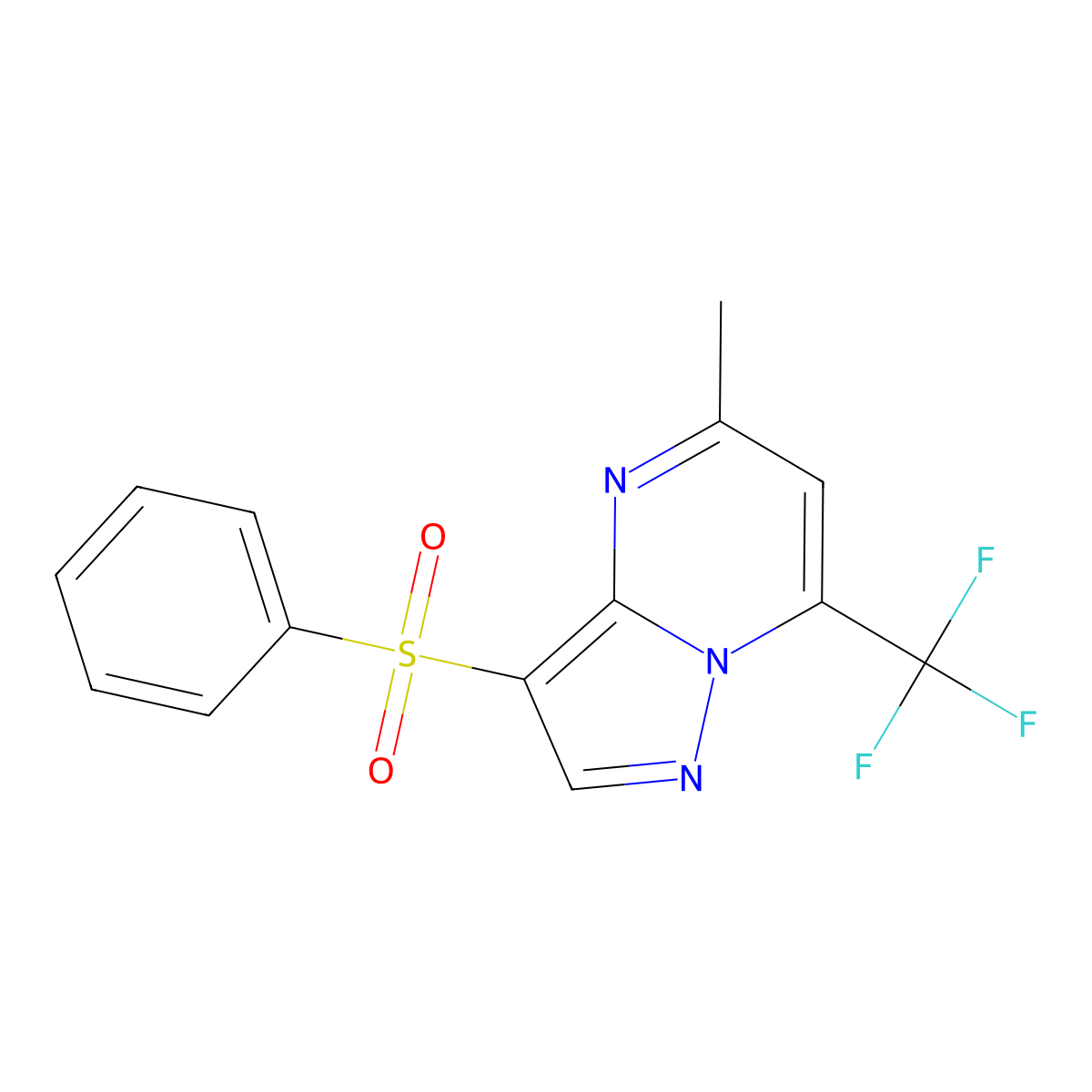 5-Methyl-3-(phenylsulfonyl)-7-(trifluoromethyl)pyrazolo[1,5-a]pyrimidine molecular structure, CAS 685107-44-2