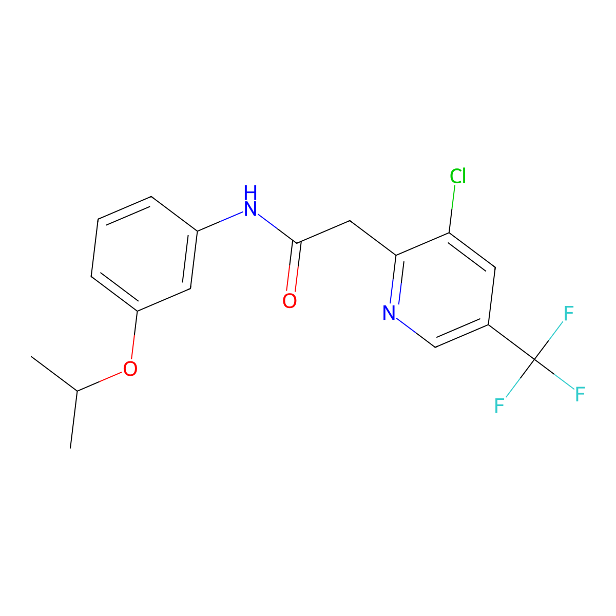 2-[3-chloro-5-(trifluoromethyl)-2-pyridinyl]-N-(3-isopropoxyphenyl)acetamide molecular structure, CAS 685107-49-7