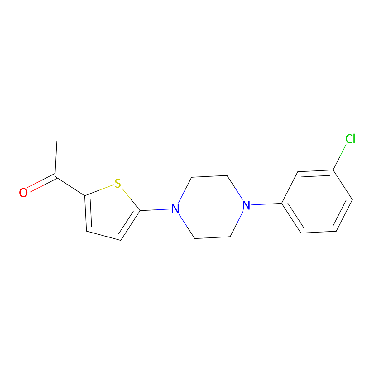 1-{5-[4-(3-Chlorophenyl)piperazino]-2-thienyl}-1-ethanone molecular structure, CAS 685107-52-2