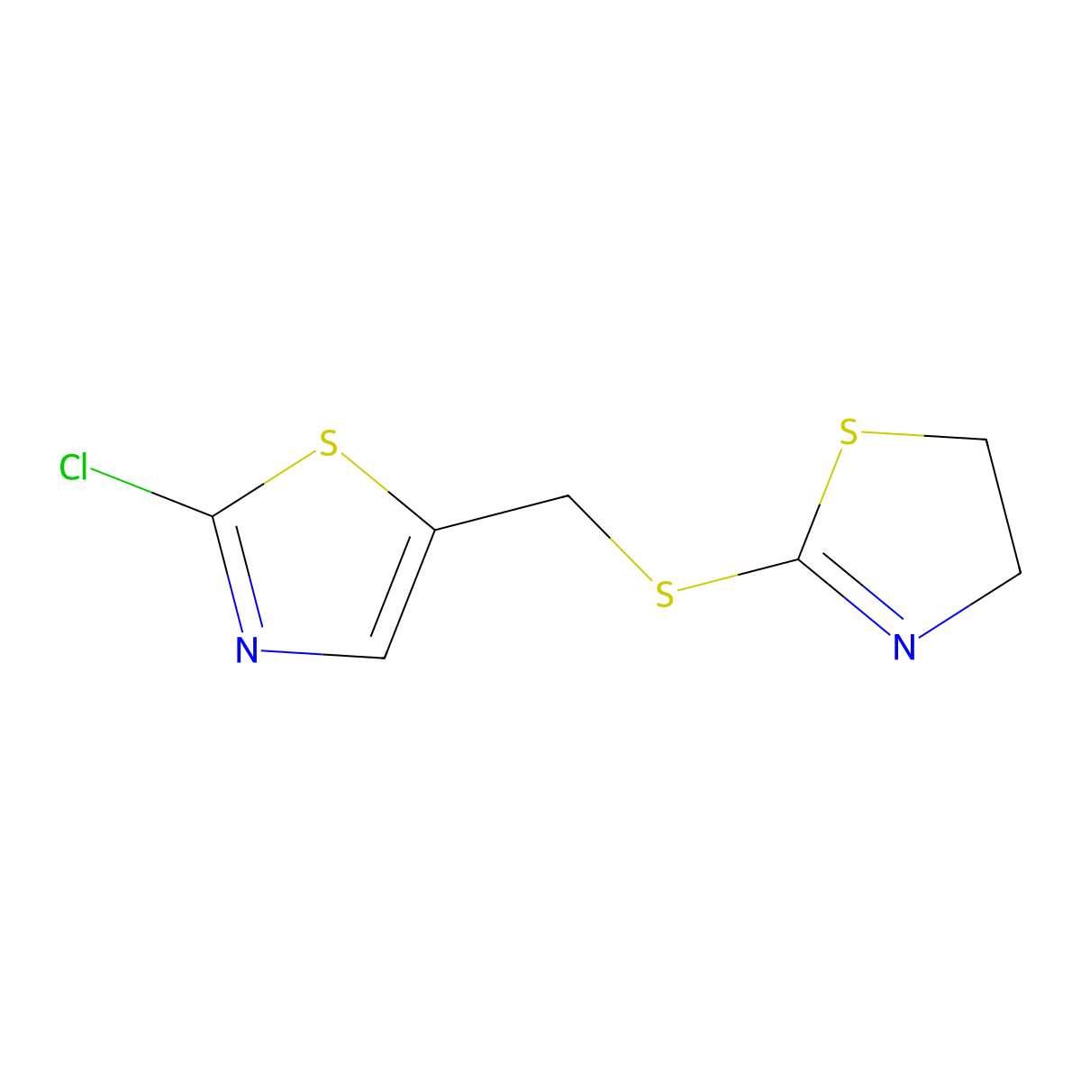 (2-Chloro-1,3-thiazol-5-yl)methyl 4,5-dihydro-1,3-thiazol-2-yl sulfide molecular structure, CAS 685107-53-3