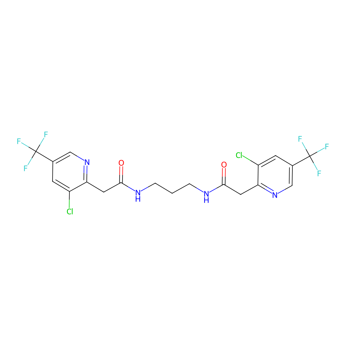 2-[3-chloro-5-(trifluoromethyl)pyridin-2-yl]-N-(3-{2-[3-chloro-5-(trifluoromethyl)pyridin-2-yl]acetamido}propyl)acetamide molecular structure, CAS 685107-55-5