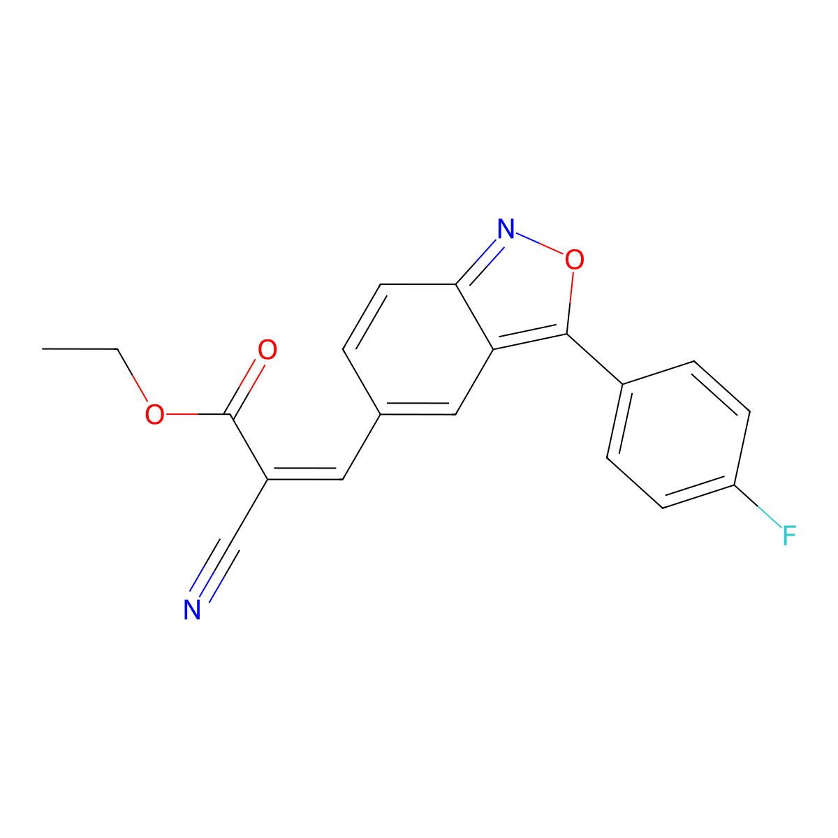 ethyl (Z)-2-cyano-3-[3-(4-fluorophenyl)-2,1-benzisoxazol-5-yl]-2-propenoate molecular structure, CAS 685107-62-4