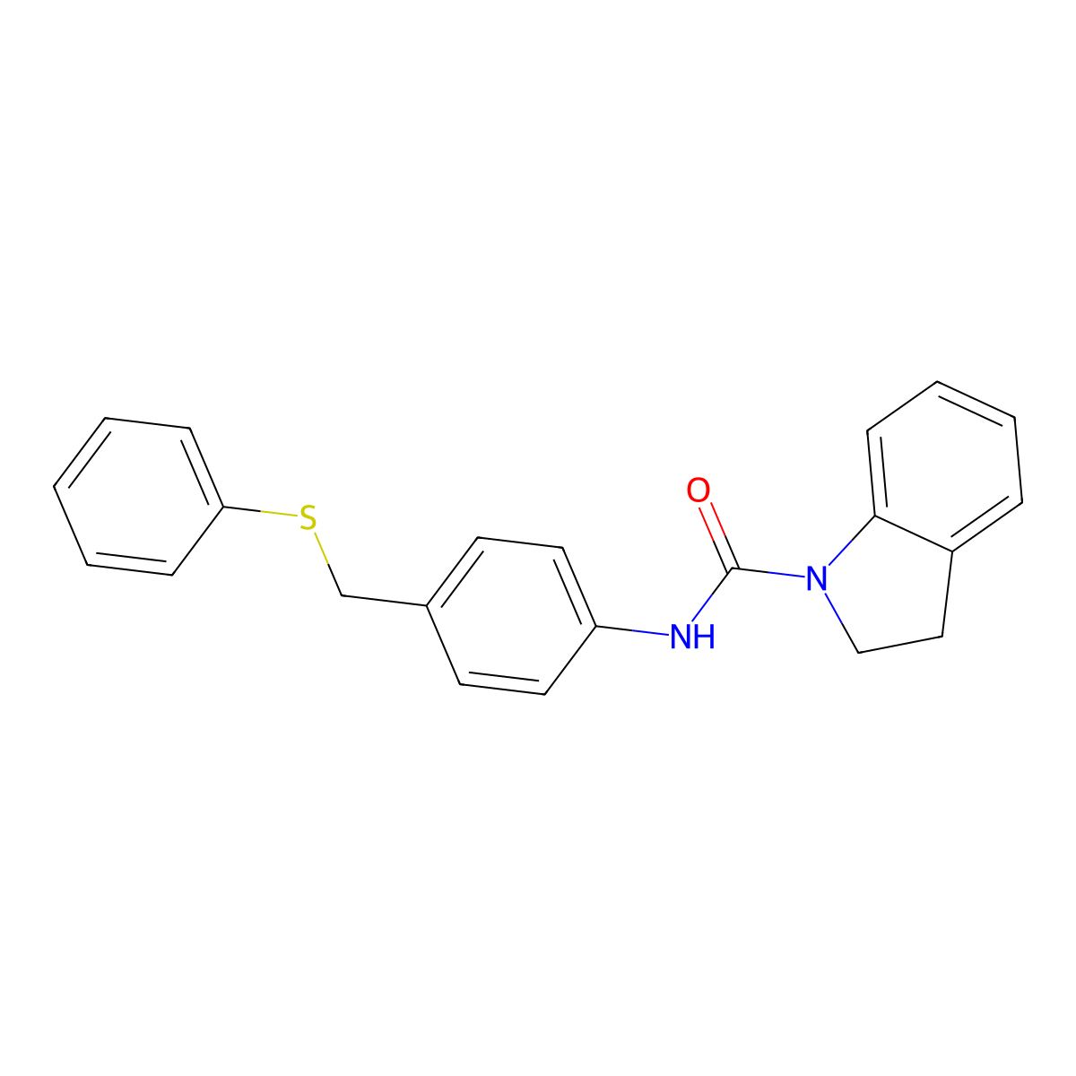 N-{4-[(phenylsulfanyl)methyl]phenyl}-1-indolinecarboxamide molecular structure, CAS 685107-66-8
