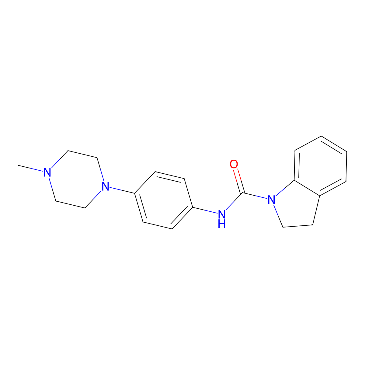 N-[4-(4-methylpiperazino)phenyl]-1-indolinecarboxamide molecular structure, CAS 685107-70-4