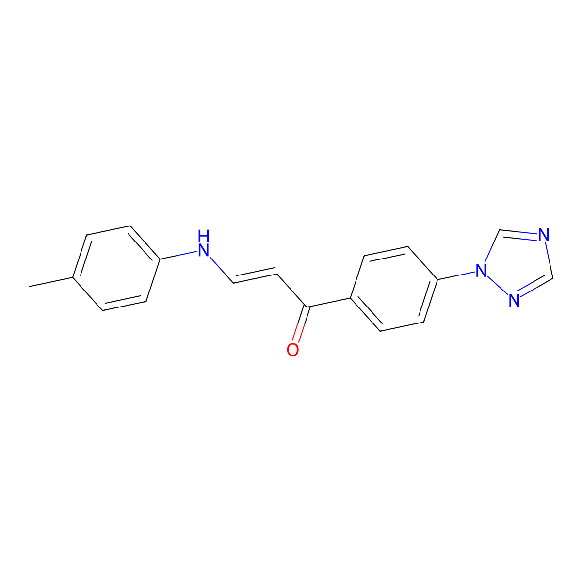 (E)-3-(4-methylanilino)-1-[4-(1,2,4-triazol-1-yl)phenyl]prop-2-en-1-one molecular structure, CAS 685107-73-7