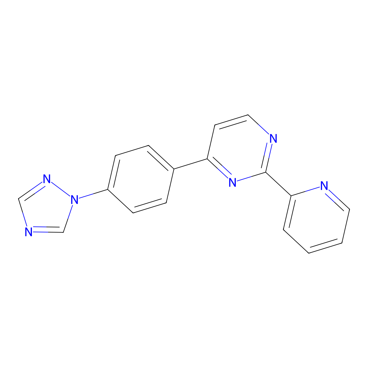 2-Pyridin-2-yl-4-[4-(1,2,4-triazol-1-yl)phenyl]pyrimidine molecular structure, CAS 685107-78-2