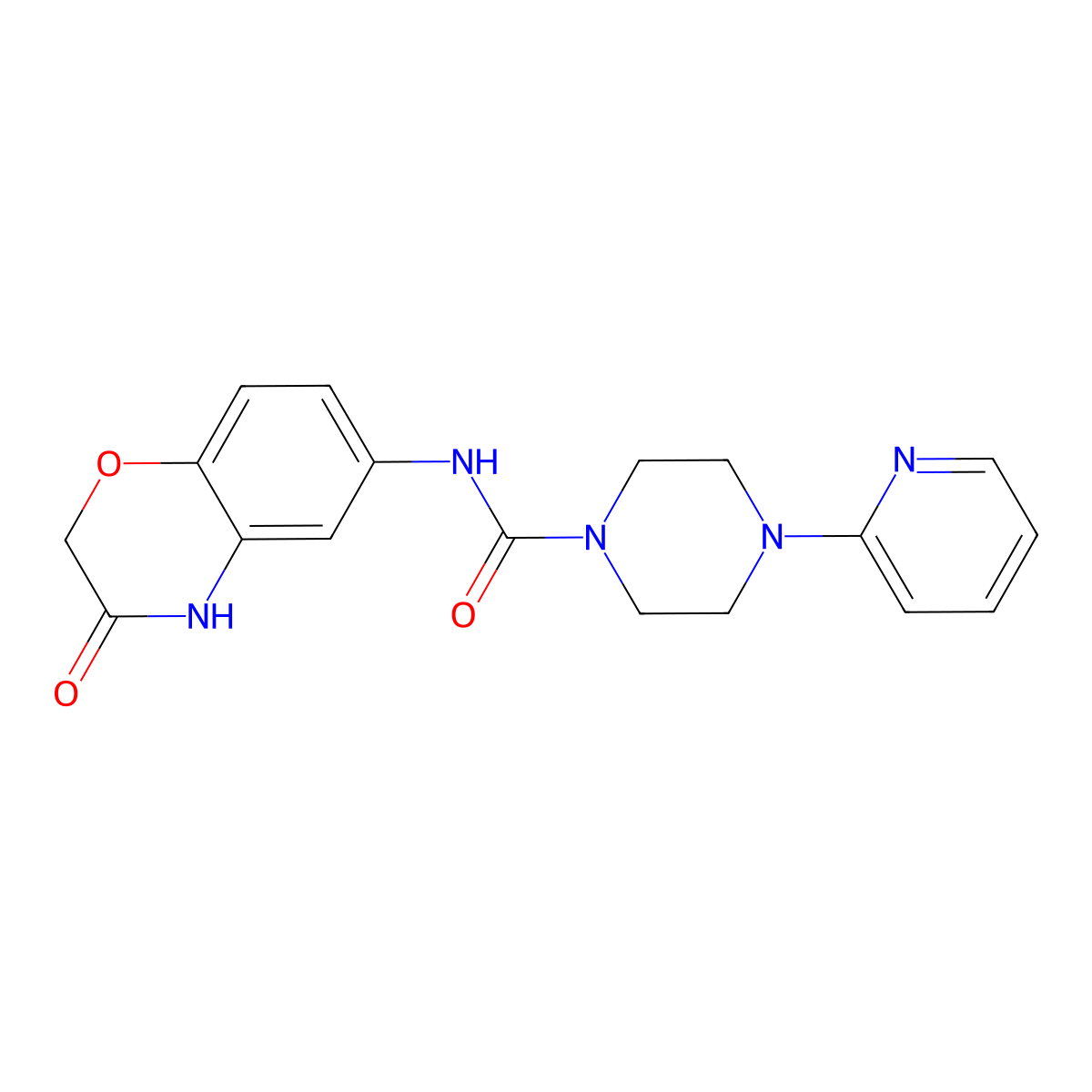 N-(3-oxo-3,4-dihydro-2H-1,4-benzoxazin-6-yl)-4-(2-pyridinyl)tetrahydro-1(2H)-pyrazinecarboxamide molecular structure, CAS 685107-80-6