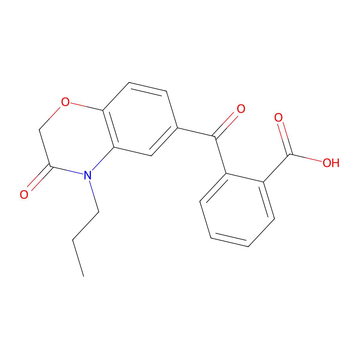 2-[(3-oxo-4-propyl-3,4-dihydro-2H-1,4-benzoxazin-6-yl)carbonyl]benzenecarboxylic acid molecular structure, CAS 685107-81-7