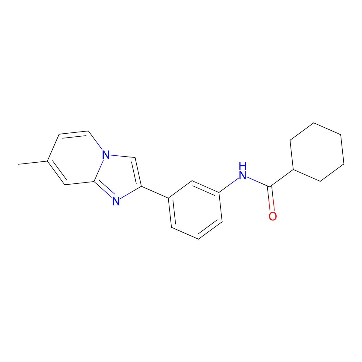 N-(3-{7-methylimidazo[1,2-a]pyridin-2-yl}phenyl)cyclohexanecarboxamide molecular structure, CAS 685107-84-0