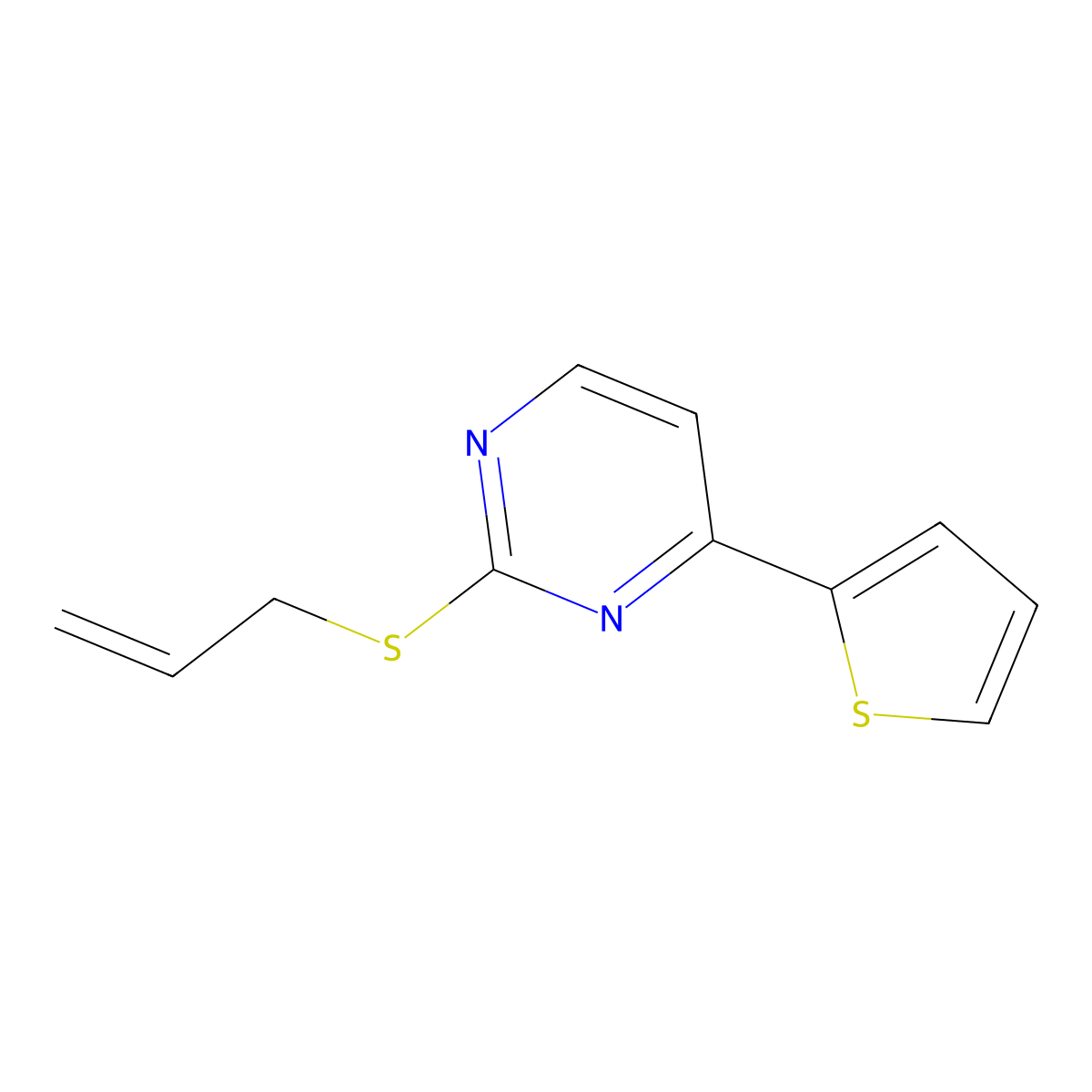 2-(Allylsulfanyl)-4-(2-thienyl)pyrimidine molecular structure, CAS 685107-86-2