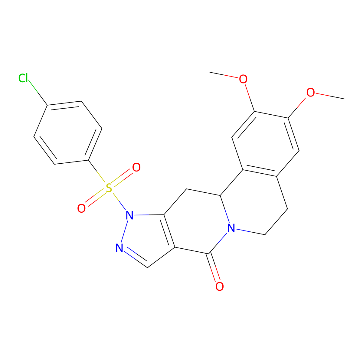 15-(4-Chlorophenyl)sulfonyl-4,5-dimethoxy-10,14,15-triazatetracyclo[8.7.0.02,7.012,16]heptadeca-2,4,6,12(16),13-pentaen-11-one molecular structure, CAS 685107-92-0