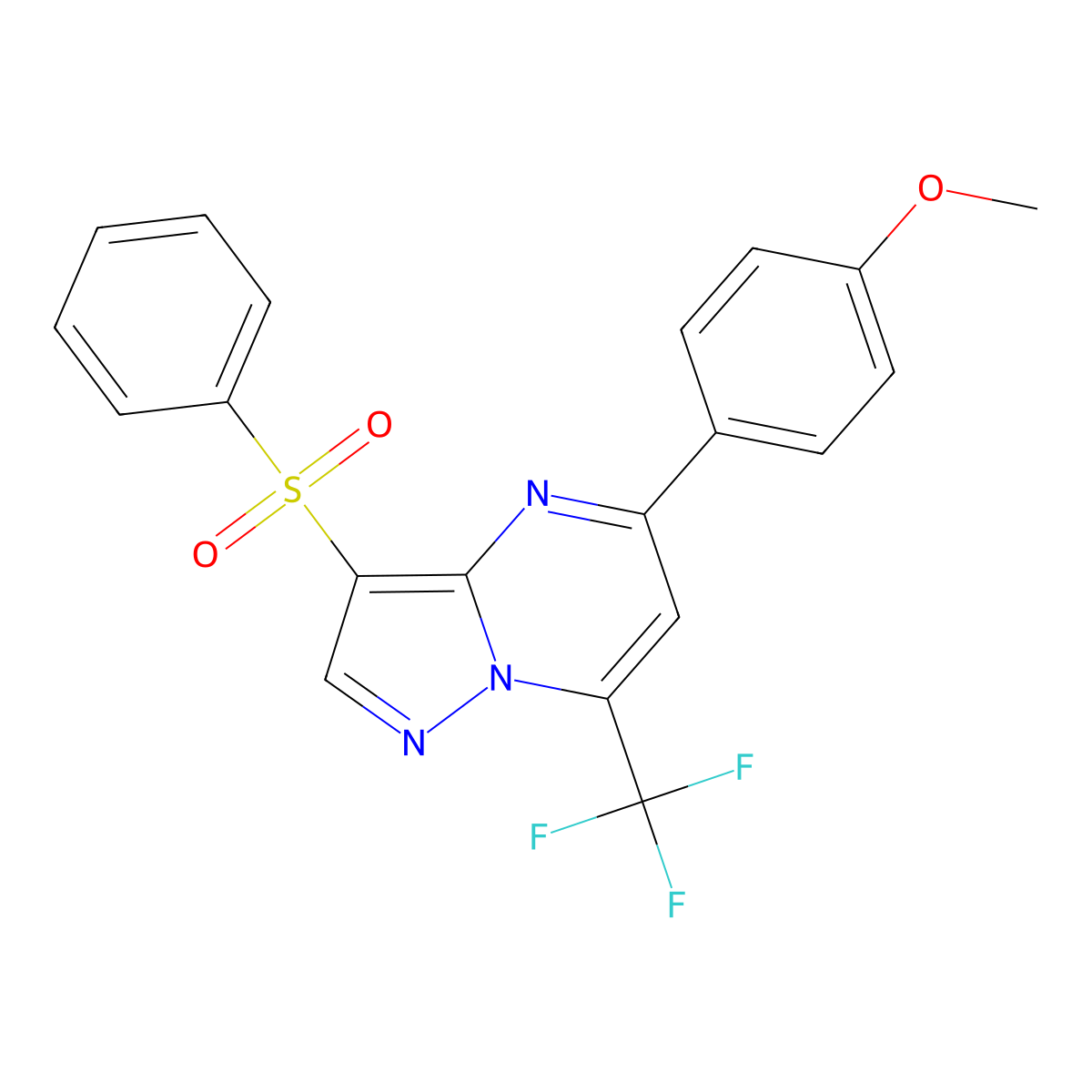 5-(4-Methoxyphenyl)-3-(phenylsulfonyl)-7-(trifluoromethyl)pyrazolo[1,5-a]pyrimidine molecular structure, CAS 685107-94-2