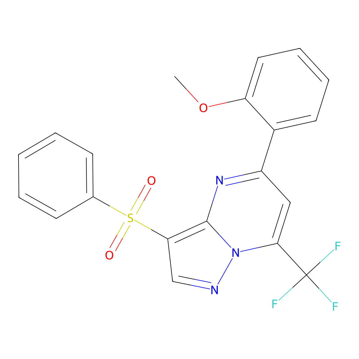 5-(2-Methoxyphenyl)-3-(phenylsulfonyl)-7-(trifluoromethyl)pyrazolo[1,5-a]pyrimidine molecular structure, CAS 685107-95-3
