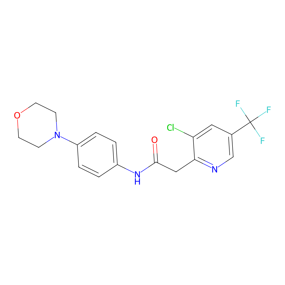 2-[3-chloro-5-(trifluoromethyl)-2-pyridinyl]-N-(4-morpholinophenyl)acetamide molecular structure, CAS 685108-01-4