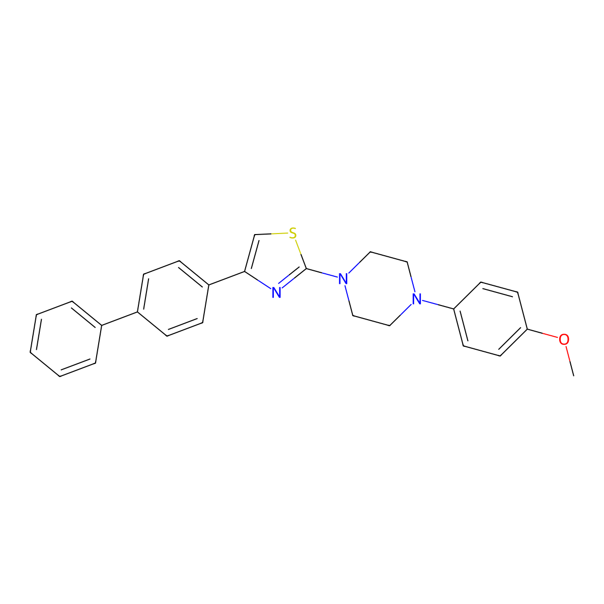 1-(4-[1,1'-Biphenyl]-4-yl-1,3-thiazol-2-yl)-4-(4-methoxyphenyl)piperazine molecular structure, CAS 685108-06-9