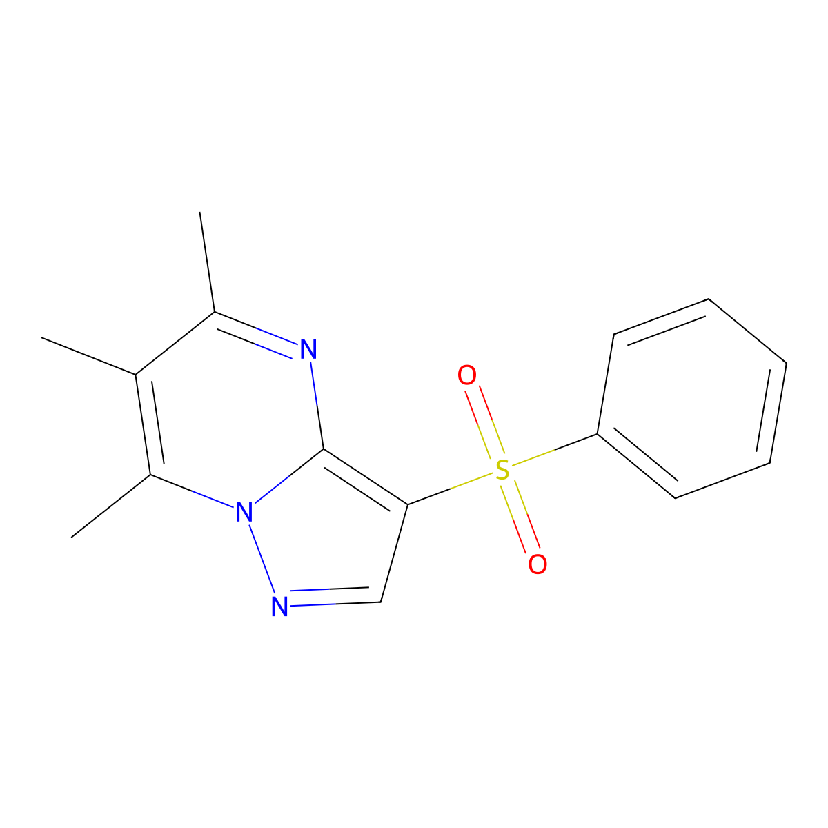 3-(Benzenesulfonyl)-5,6,7-trimethylpyrazolo[1,5-a]pyrimidine molecular structure, CAS 685108-12-7