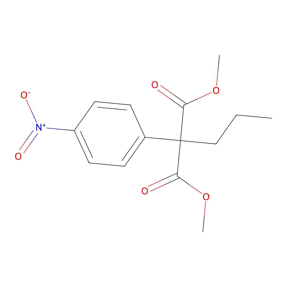 Dimethyl 2-(4-nitrophenyl)-2-propylmalonate molecular structure, CAS 685108-29-6
