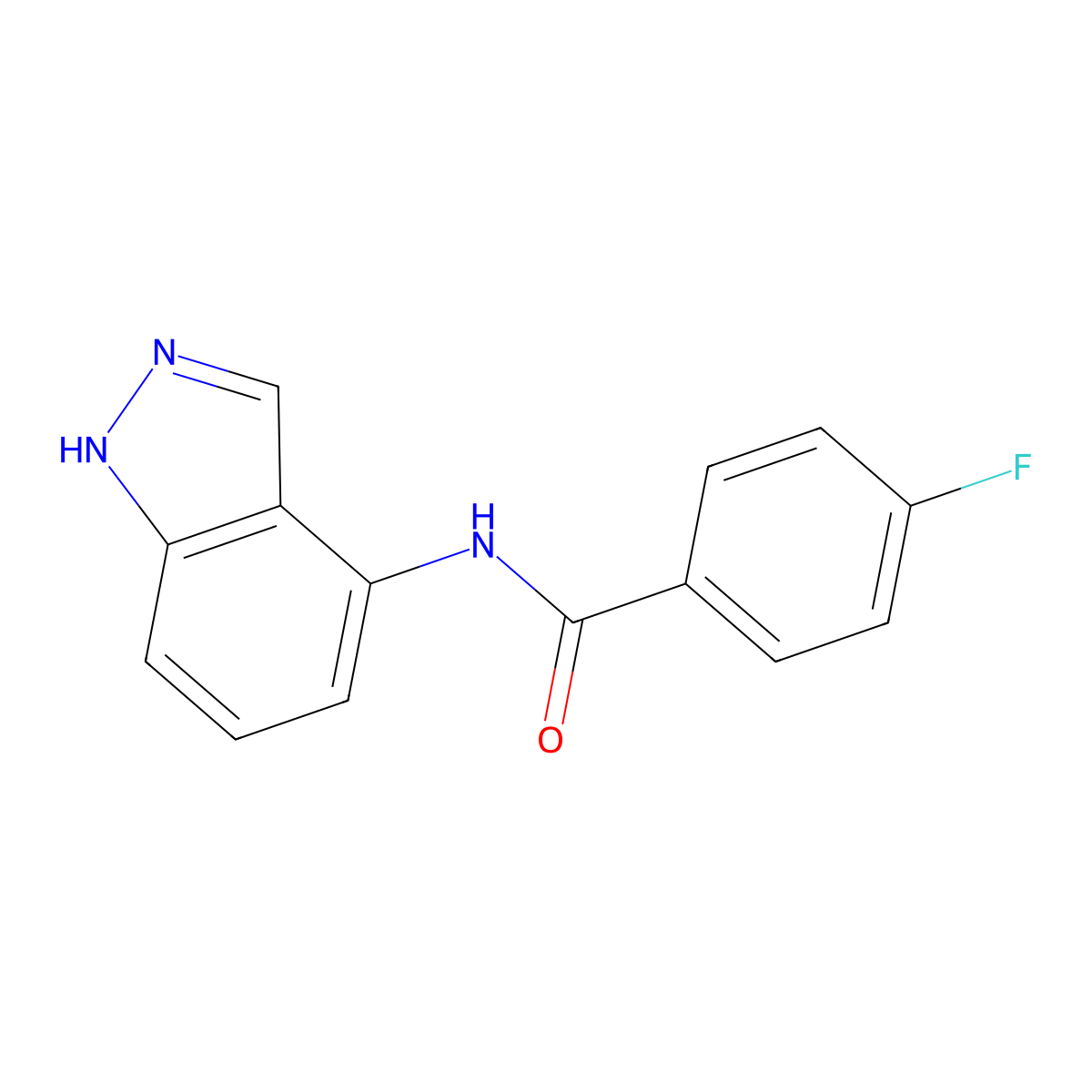 4-fluoro-N-(1H-indazol-4-yl)benzamide molecular structure, CAS 685108-36-5