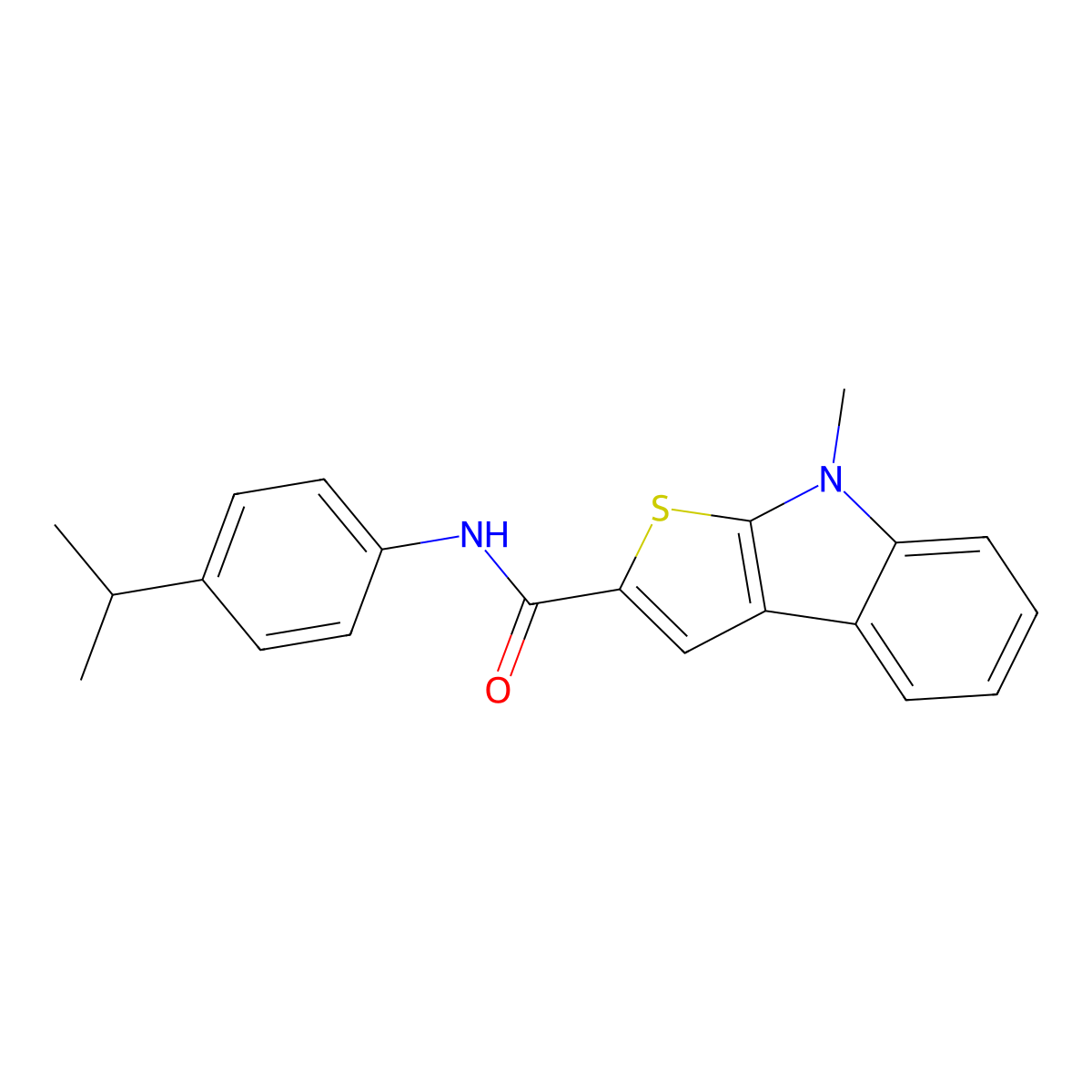 N-(4-isopropylphenyl)-8-methyl-8H-thieno[2,3-b]indole-2-carboxamide molecular structure, CAS 685108-40-1