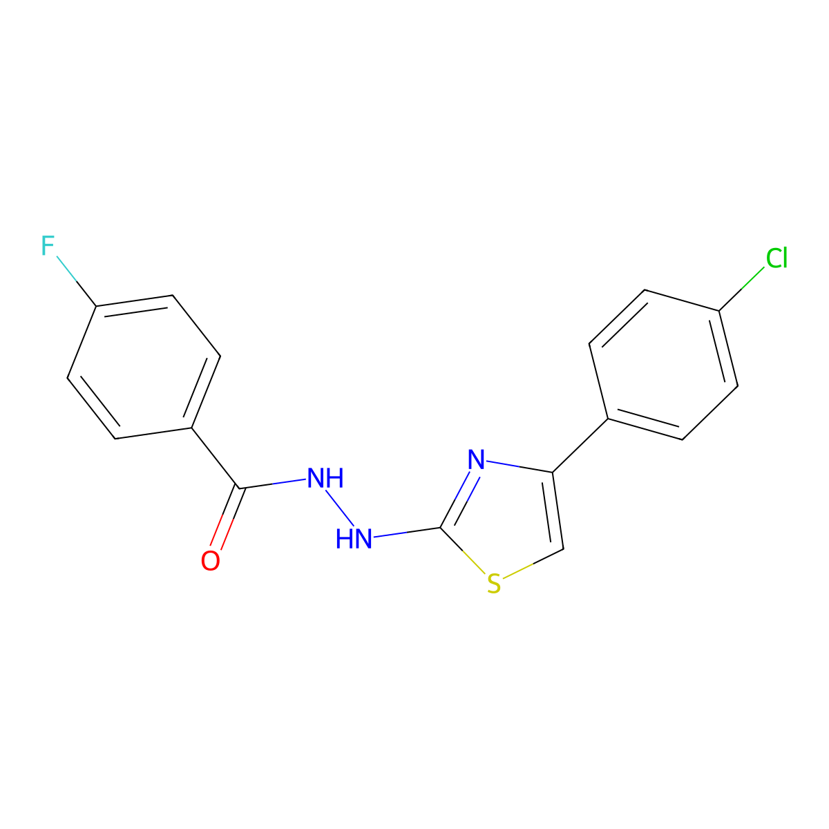 N'-[4-(4-chlorophenyl)-1,3-thiazol-2-yl]-4-fluorobenzohydrazide molecular structure, CAS 685108-42-3