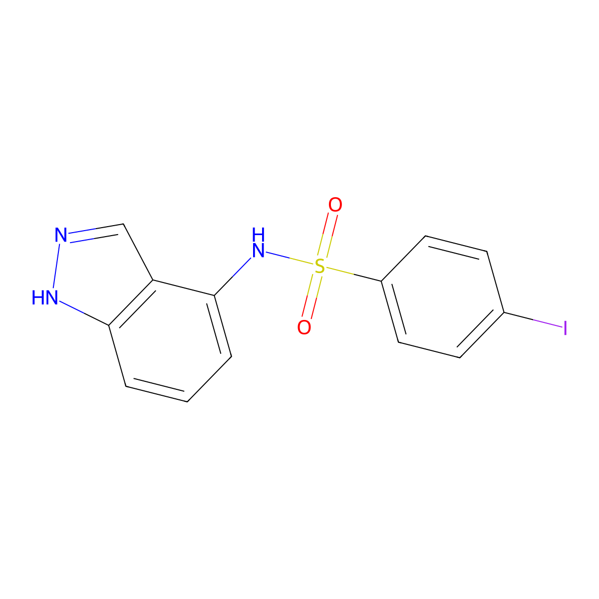 N-(1H-indazol-4-yl)-4-iodobenzenesulfonamide molecular structure, CAS 685108-43-4
