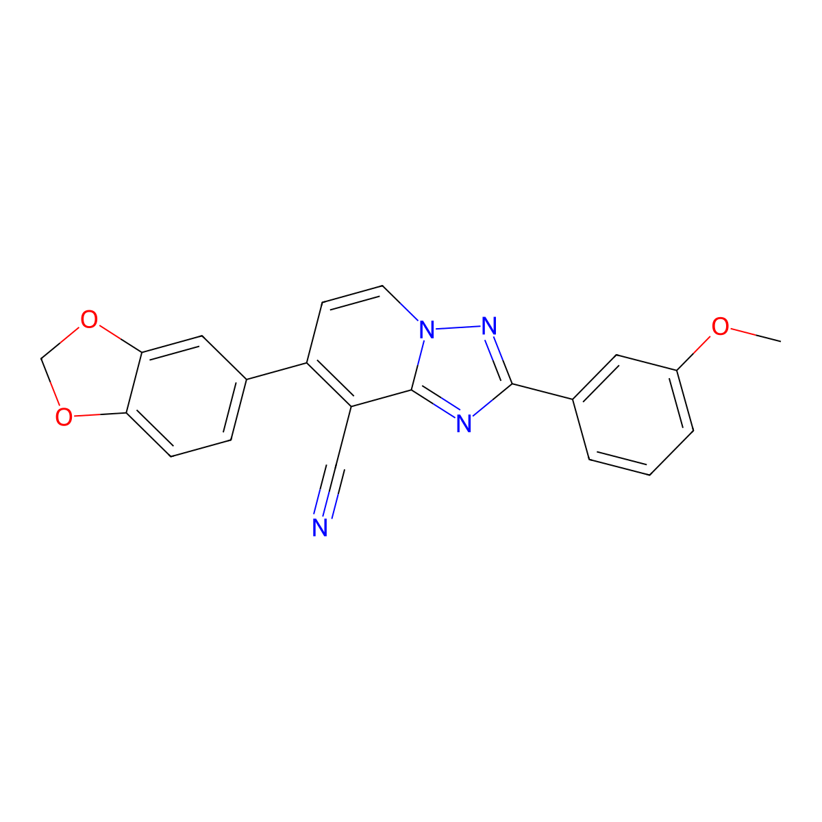 7-(1,3-Benzodioxol-5-yl)-2-(3-methoxyphenyl)[1,2,4]triazolo[1,5-a]pyridine-8-carbonitrile molecular structure, CAS 685108-55-8