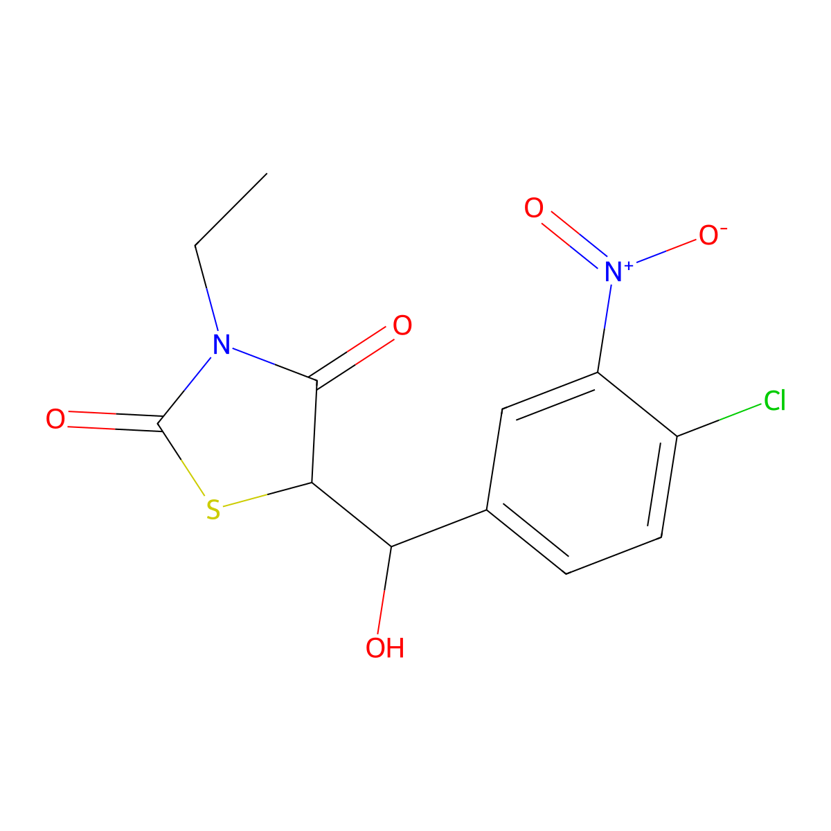 5-[(4-Chloro-3-nitrophenyl)(hydroxy)methyl]-3-ethyl-1,3-thiazolane-2,4-dione molecular structure, CAS 685108-62-7