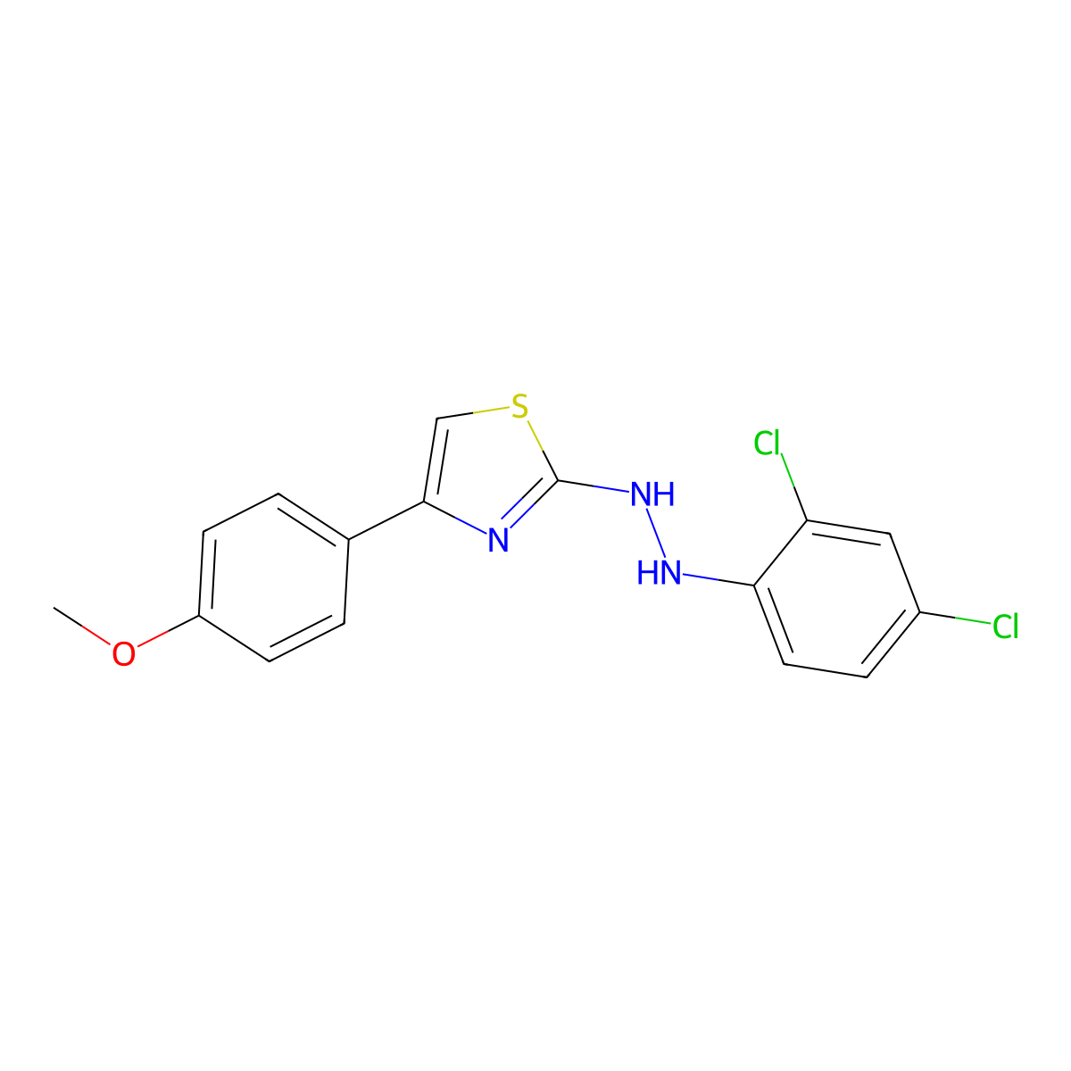 2-[2-(2,4-Dichlorophenyl)hydrazino]-4-(4-methoxyphenyl)-1,3-thiazole molecular structure, CAS 685108-65-0
