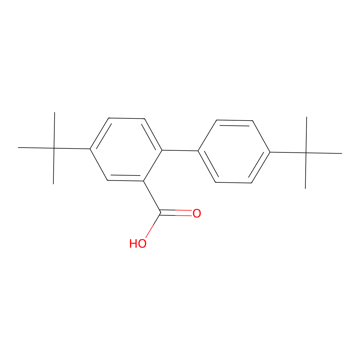 4,4'-Bis(1,1-dimethylethyl)[1,1'-biphenyl]-2-carboxylic acid molecular structure, CAS 685108-67-2