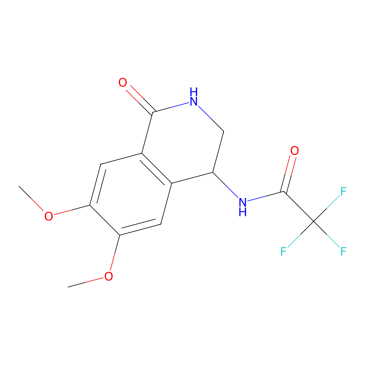 N-(6,7-dimethoxy-1-oxo-1,2,3,4-tetrahydro-4-isoquinolinyl)-2,2,2-trifluoroacetamide molecular structure, CAS 685109-21-1