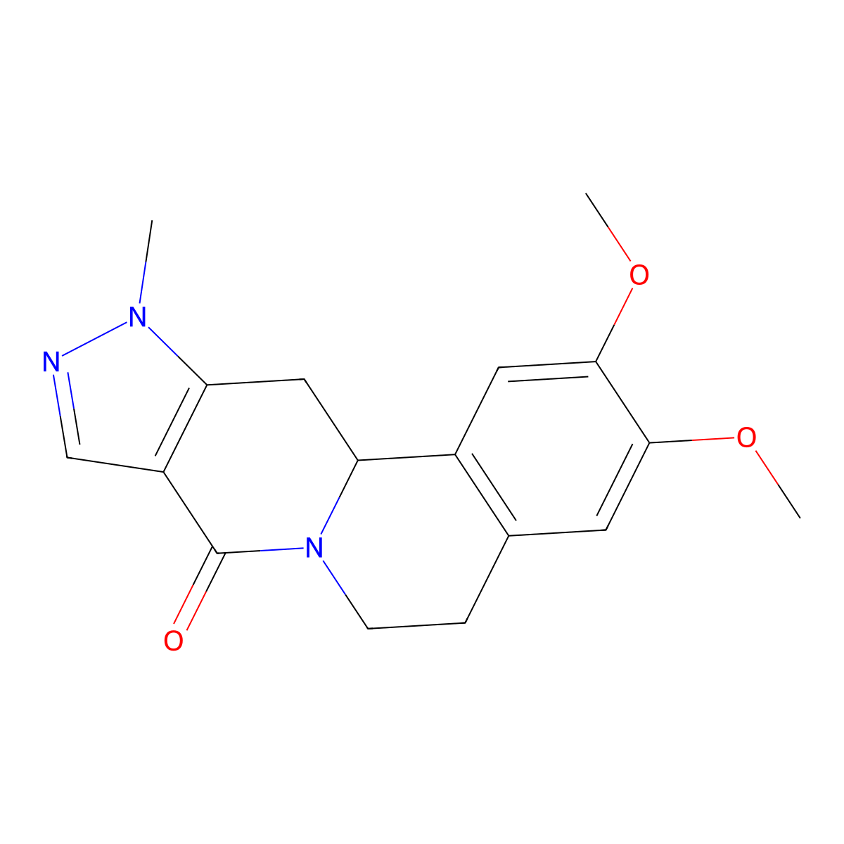 2,3-dimethoxy-11-methyl-5,11,12,12a-tetrahydropyrazolo[3',4':4,5]pyrido[2,1-a]isoquinolin-8(6H)-one molecular structure, CAS 685109-48-2
