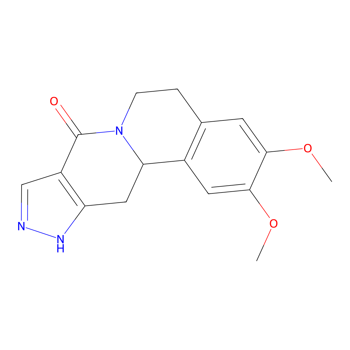 2,3-dimethoxy-5,11,12,12a-tetrahydropyrazolo[3',4':4,5]pyrido[2,1-a]isoquinolin-8(6H)-one molecular structure, CAS 685109-50-6