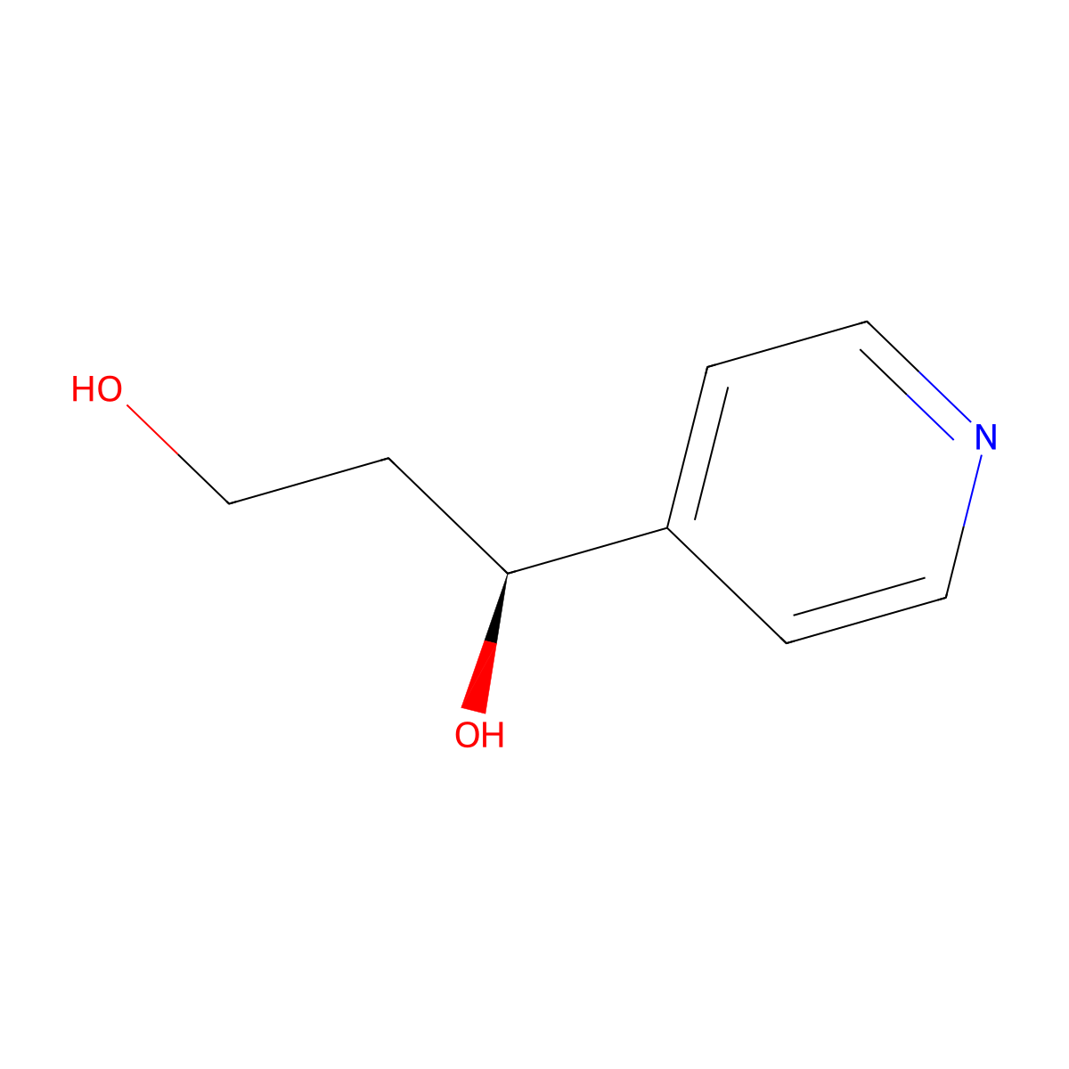 1,3-Propanediol, 1-(4-pyridinyl)-, (1S)- molecular structure, CAS 685111-87-9